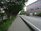 掛川西高校前の歩道が続いている