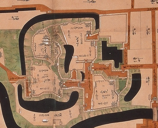掛川城本丸虎口周辺の古い地図
