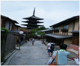 古い街並みと八坂の塔