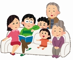 家族団らんのイラスト