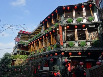 台湾の九份という町の一角にある映画、千と千尋の神隠しのモデルとなった建物