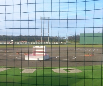 野球場。スタンドから野球場の写真を撮って