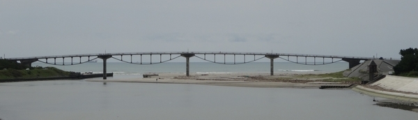 吊床が4径間連続する珍しい構造の潮騒橋