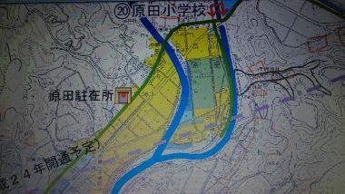 作成した広域地図に危険箇所を記入したところの写真