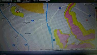 静岡県統合基盤地理情報システムで警戒区域マップを確認してる様子