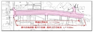 掛川市十九首・小鷹町区間道路の計画平面図