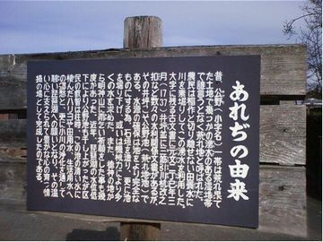 あれぢの由来を書いている看板