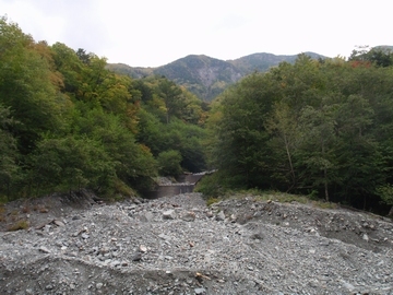 沢山の土砂の周りに森林が植わっている写真