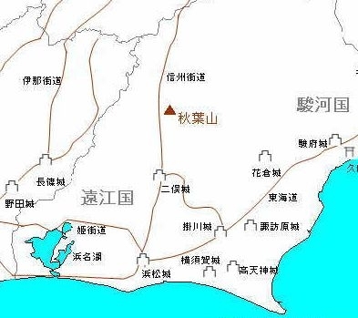 戦国時代後期の城郭の地図