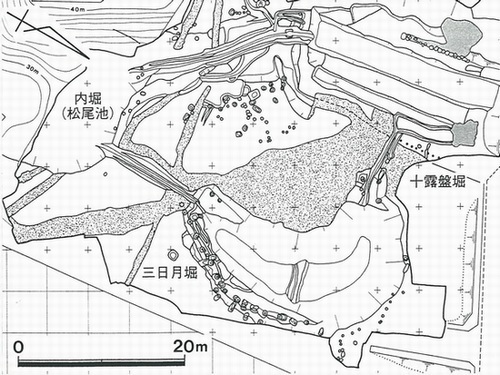 掛川城の本丸虎口の地図