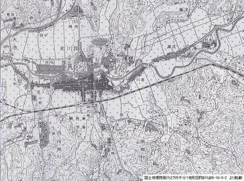 昭和22年(1947年)に発行された掛川地区の地図
