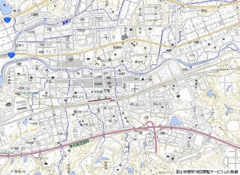 現在インターネットで閲覧できる最新の掛川市街地付近の地図