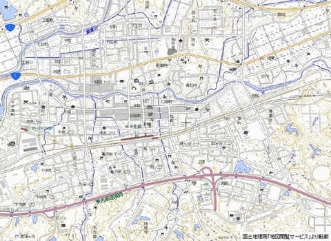 現在インターネットで閲覧できる最新の掛川市街地付近の地図