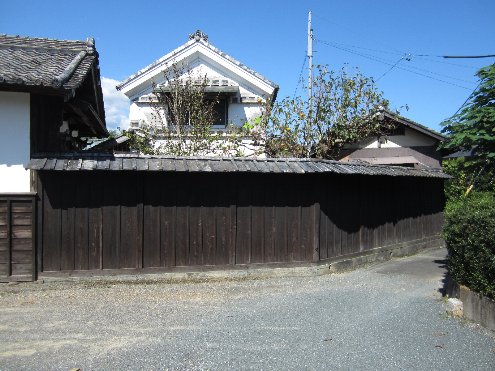 静岡県 鈴木家住宅塀 01 長屋門東側塀 南より(外塀).JPG