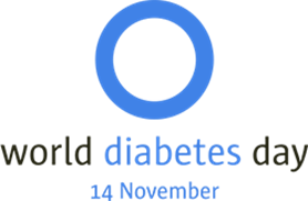 世界糖尿病デーのシンボル「ブルーサークル」