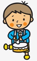 幼児の男の子が小太鼓を首から下げて叩きながら歩いているイラスト