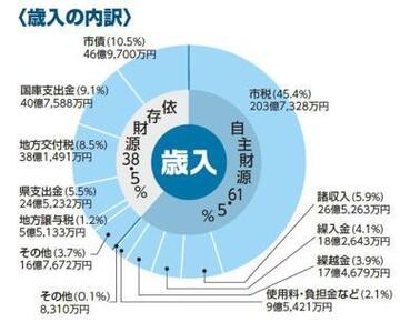 歳入の内訳円グラフ