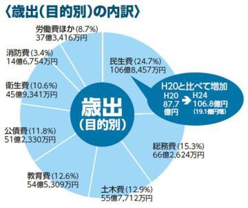 歳出（目的別）の内訳円グラフ