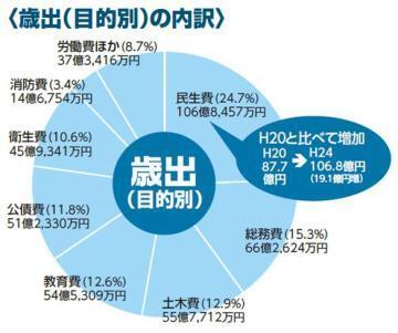 歳出（目的別）の内訳円グラフ