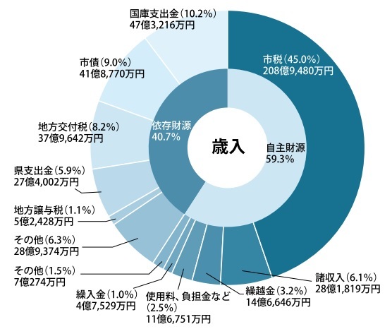 歳入の内訳円グラフ