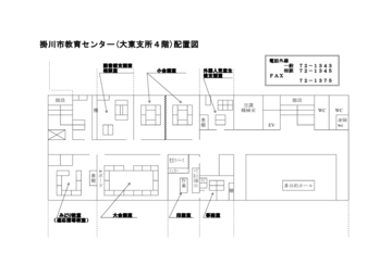 掛川市教育センター(大東支所4階)配置図