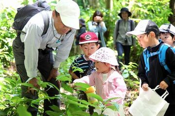 自然との触れ合いの中で新しい発見に目を輝かせる子どもたち