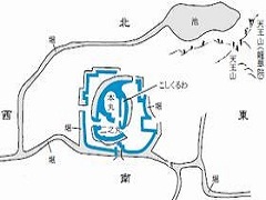 掛川城郭とその周辺を描いた図