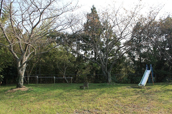 すべり台と鉄棒がある葛ヶ丘東公園の写真