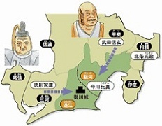 武田信玄と徳川家康による今川攻めの説明図