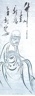 紙本墨画 臨済・ 百丈禅師像の画像