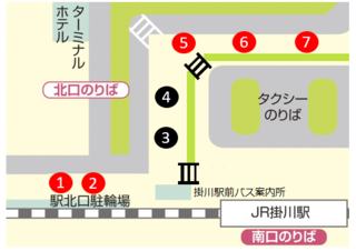 掛川駅北口のりば案内図