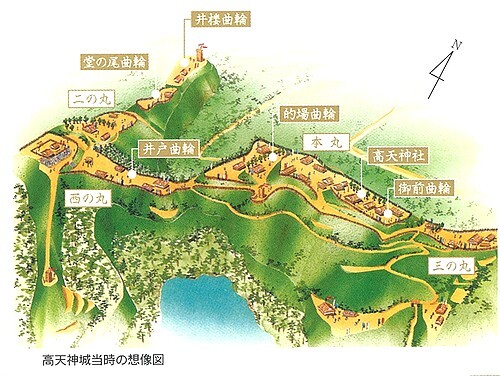 戦国時代の高天神城の想像図