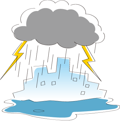 集中豪雨・局地的大雨イラスト